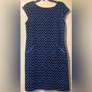 Madison Leigh Blue Sheath Mini Dress Scoop Neck Sleeveless